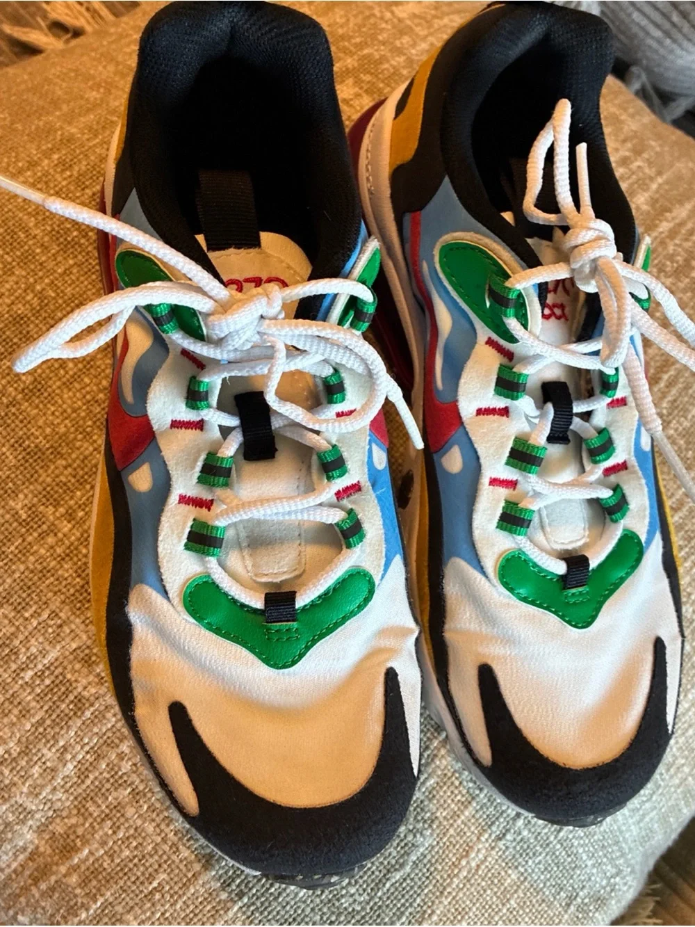 Nike Kids Multicolor Sneakers with Green and Black Accents
